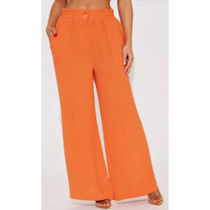 Hunter & Brown Orange Wide Leg Palazzo Pants M 8-12 NEW